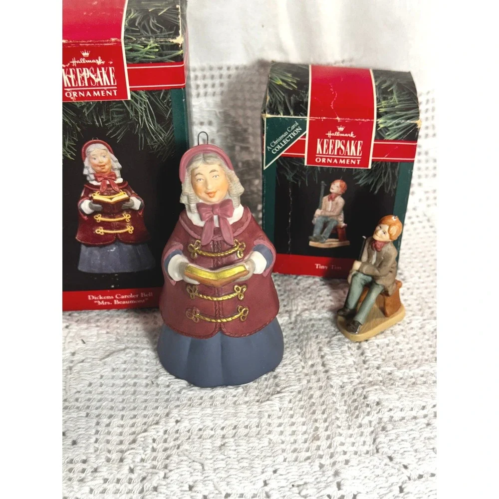 Hallmark Keepsake Ornaments A Christmas Carol Tiny Tim & Mrs Beaumont Caroler